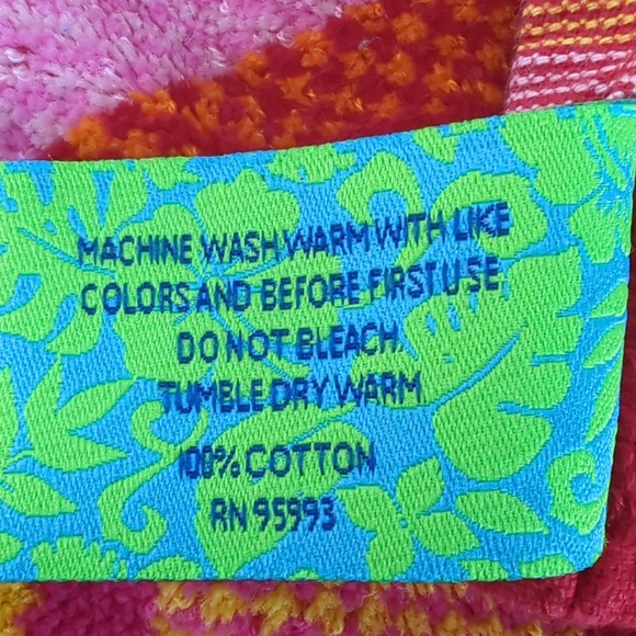 Resort Collection TerriSol Vibrant Wave Stripe Beach Towel - Picture 5 of 5